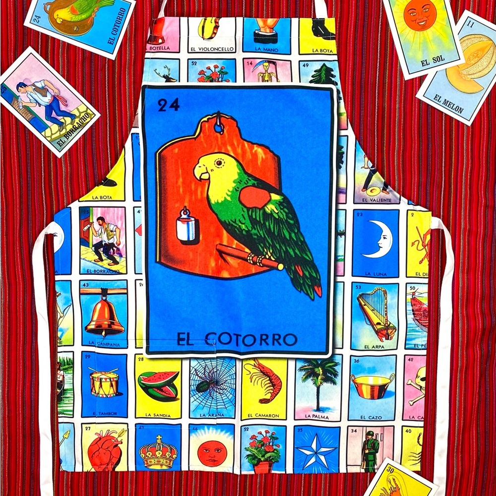 EL COTORRO LOTERIA APRON